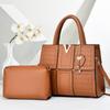 Pu Crocodile Textured Shoulder Bag With Splicing Design For Daily Use Women