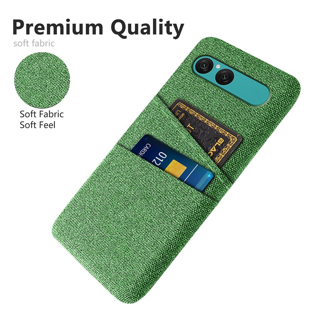 For Sony Xperia 10 VII Case Cloth + Hard PC Phone Cover with Dual Card Slots
