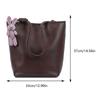High Quality Shoulder Bag with Rabbit Pendant Ladies PU Leather Bucket Bag Solid Commuter Handbags Large Capacity Women Tote Bag