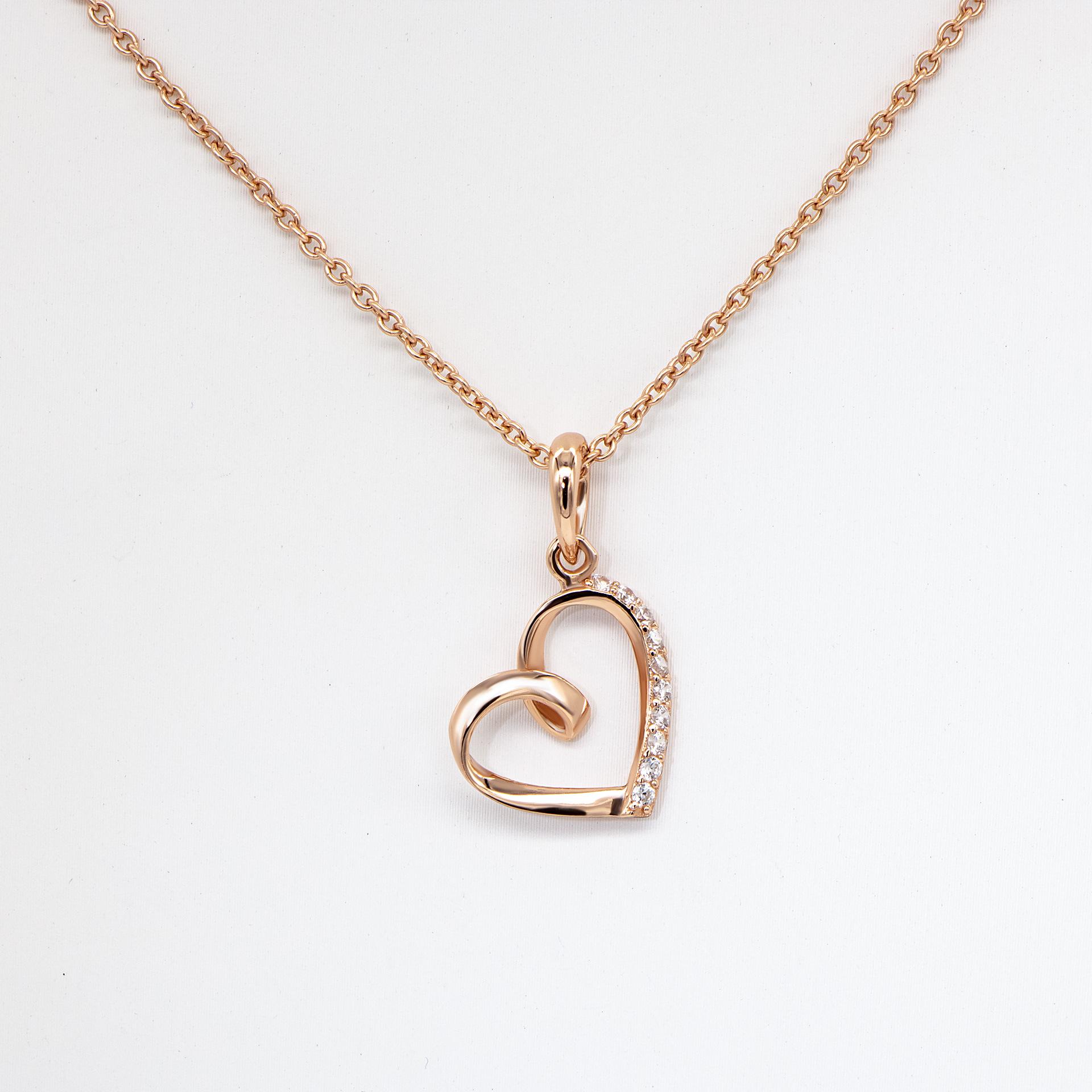 

Ожерелье-сердце из розового золота из стерлингового серебра S925 - Элегантная женская подвеска, цепочка для ключиц, подарок 925 Silver розового золота