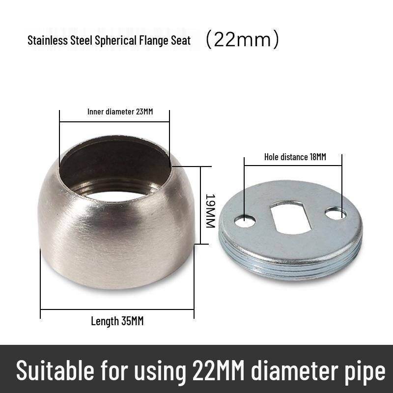 Ronggu Stainless Steel High Foot Flange Base for Clothes Rods, Towel Tubes, and Curtain Rods