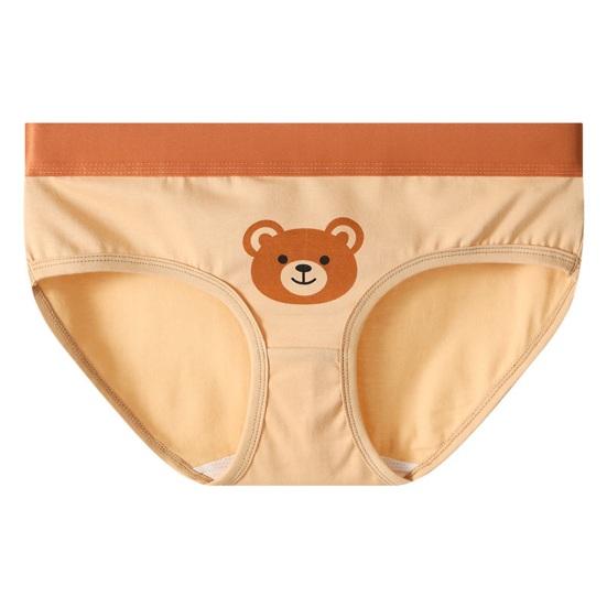 Women's Cotton Underwear Cute Cartoon Bear Print Low Rise Panties Breathable Soft Stretch Cheeky Briefs