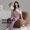 Half Fleece Pajamas Women'S Winter Fleece Thickened Coral Fleece To Keep Warm, Autumn And Winter Can Wear Soft Loungewear Suit