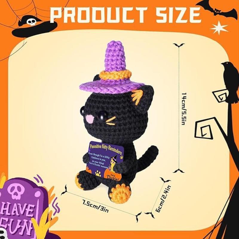 Halloween Positive Cat Decor - Fun Festive Cat Ornaments for Holiday Home Decor, Spooky Season Party Supplies & Gift Ideas
