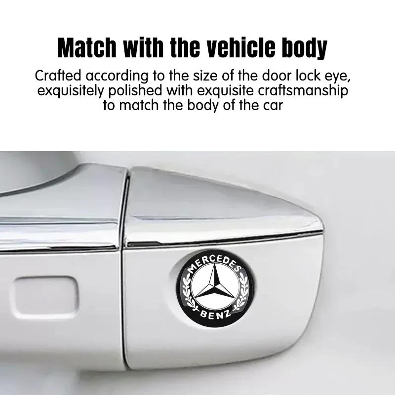 VCJ1 4Pcs Car styling Lock Keyhole Stickers Decoration Protection For Mercedes Benz C180 C200 C260 C300 W108 W124 W126 W140 W168 W169