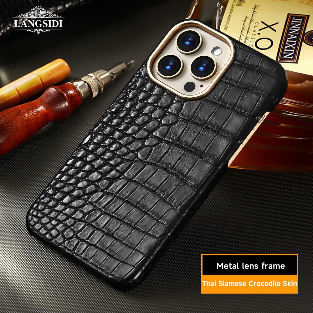 LANGSIDI Luxury Original Leather Crocodile Magnetic