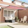 Retractable Awning Red and White 300 x 250 cm Polyester and Metal