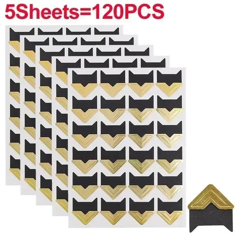 24-480pcs Self Adhesive Picture Journal Photo Album Stickers Vintage Frame Corner Sticker DIY Kraft Paper for Scrapbooking Decor