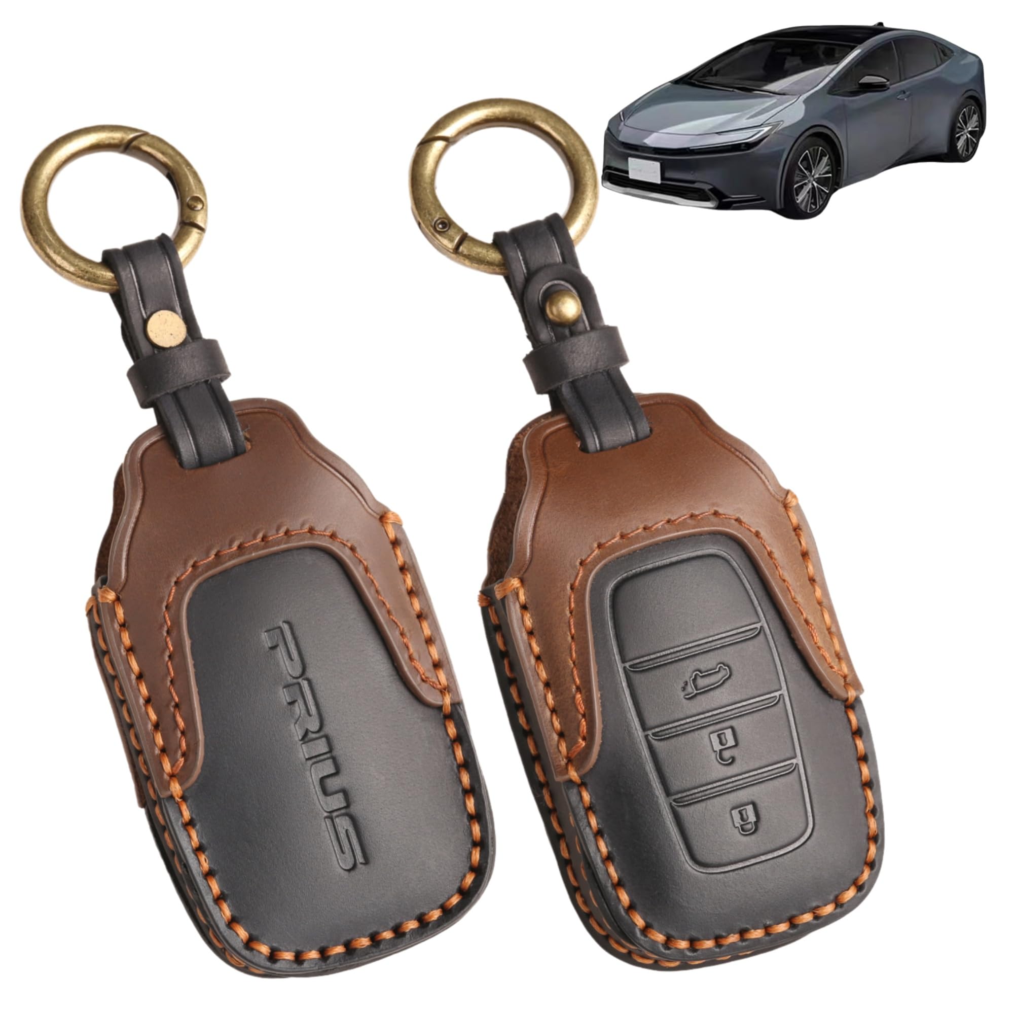 

[TatkDIY] Подходящий чехол для ключа новой серии Prius 60, держатель для ключа, натуральная кожа, кастомный аксессуар Genuine leather чёрный