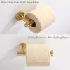 Toilet Roll Holder Punched Rust-proof Brushed Gold Wall-mounted Toilet Paper Rack for Bathroom