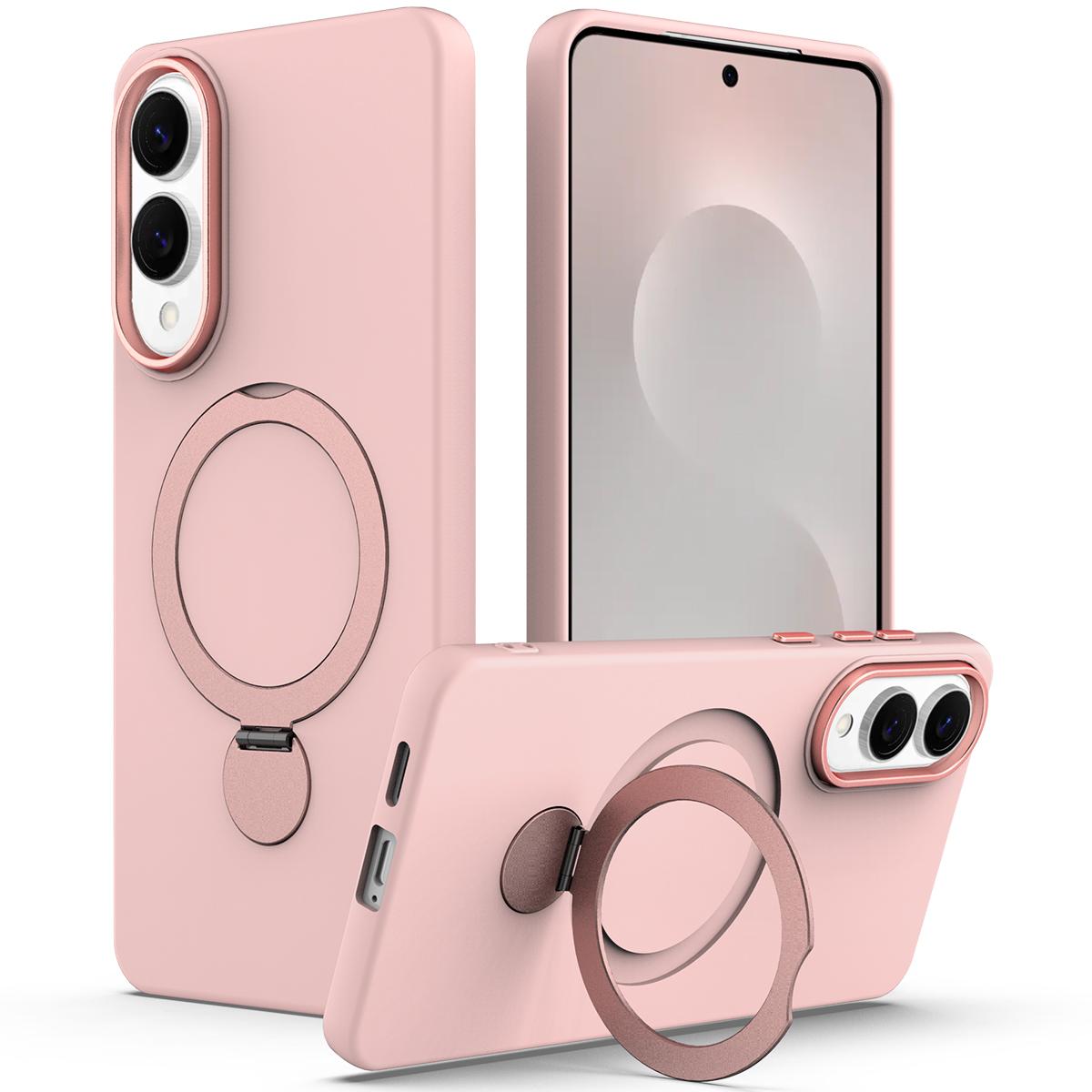

For Samsung Galaxy S25 Edge Magnetic Case Rotating Ring Kickstand TPU + PC Phone Back Cover