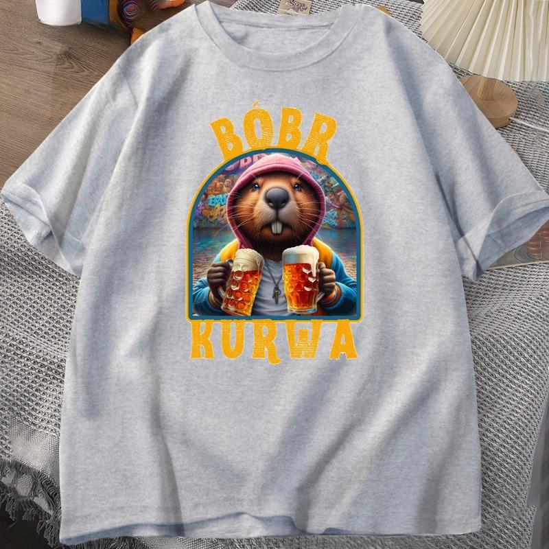 Bbr Kurwa Gladiator T Shirts for Unisex WOMEN The Glory of Rome Graphic TShirt Bober Beaver Boberek Tshirt Casual Graphic Tees