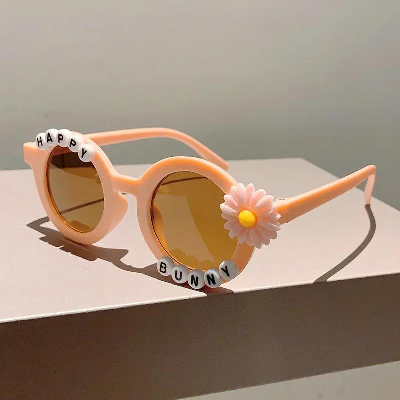 

New Circular Flower Frame Children Goggles Kids Trendy Vintage Birthday Party Sun Eyeglasses Girls Boys Summer Sunglasses UV Protection 400