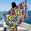 Simple Love Heart Design Beach Towel Quick-drying Large Towel Super Absorbent Suitable for Beach Pool Summer Gift for Friends