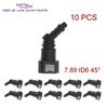 2/5/10x 7.89 ID6 45° Car Fuel Line Hose Coupler Quick Release Connect Connector Fuel Line Nylon Hose Coupler Carburetor Part