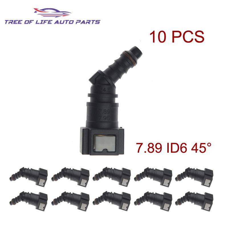 2/5/10x 7.89 ID6 45° Car Fuel Line Hose Coupler Quick Release Connect Connector Fuel Line Nylon Hose Coupler Carburetor Part