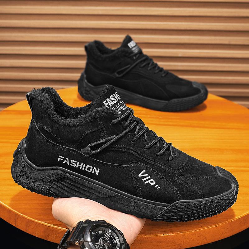 Winter new going out fleece thickened warm cotton shoes soft sole sports style casual shoes