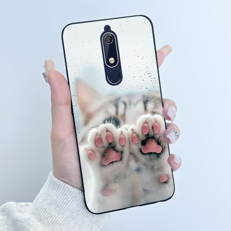 Casing For Nokia 5.1 6.1 Aesthetic Luxury Cute Cool Boys Girls Soft silicone Phone Case Back Cover Black Matte Protective Shell