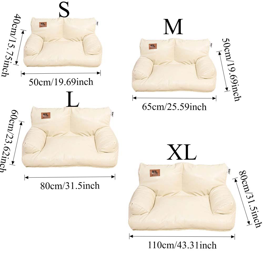 Cool Pet Bed Sofa Waterproof Anti-Scratch Dog Cushion with Pillow Backrest Indoor Pet Couch for Cat Small Medium Dogs Sleeping