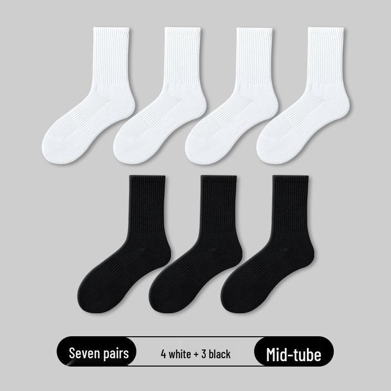 Herren Weiße Baumwoll-Sportsocken Wadenhoch - Frühling/Sommer Dünn, Lange Basketball- oder Kurze Schwarze Optionen