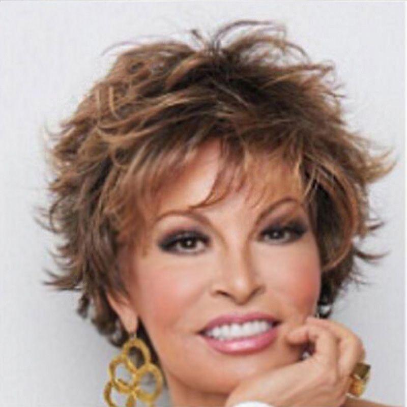 Women's Short Hair Full Wig Natural Curly Wavy Synthetic Wig For Cosplay Parties