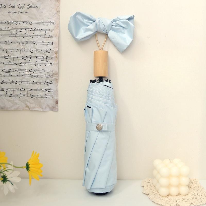 UV Protection Tri-fold Manual Handle Umbrella Vinyl Sunscreen Sun and Rain Dual-purpose Sun Umbrella Folding Umbrella