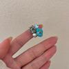 Rhinestone Turquoise Rings Stackable Western Geometric Ring Fashion Glass Flower Ring  Jewelry