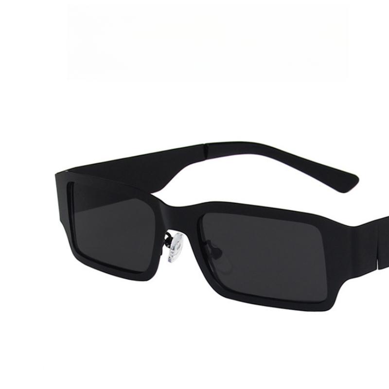 Metallic Square Ladies Fashion Sunglasses Hip Hop Personality Trend Cool Suitable for Street Party Accessories