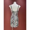 Sexy Style Zebra Stripe Sling Leather Skirt Waist-Tight Slim Looking Hip-Wrapped Dress Women