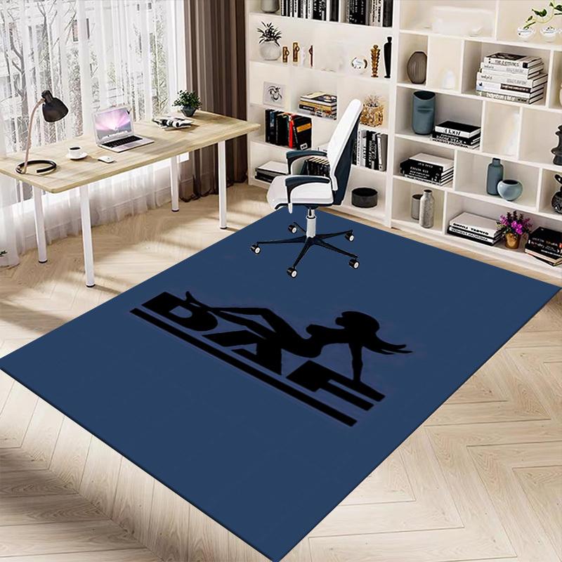 1pc DAF Home Office, Durable Polyester Floor Mat with Easy, Office Decor, Urban Style, Nonslip Backing, Highquality Fabric