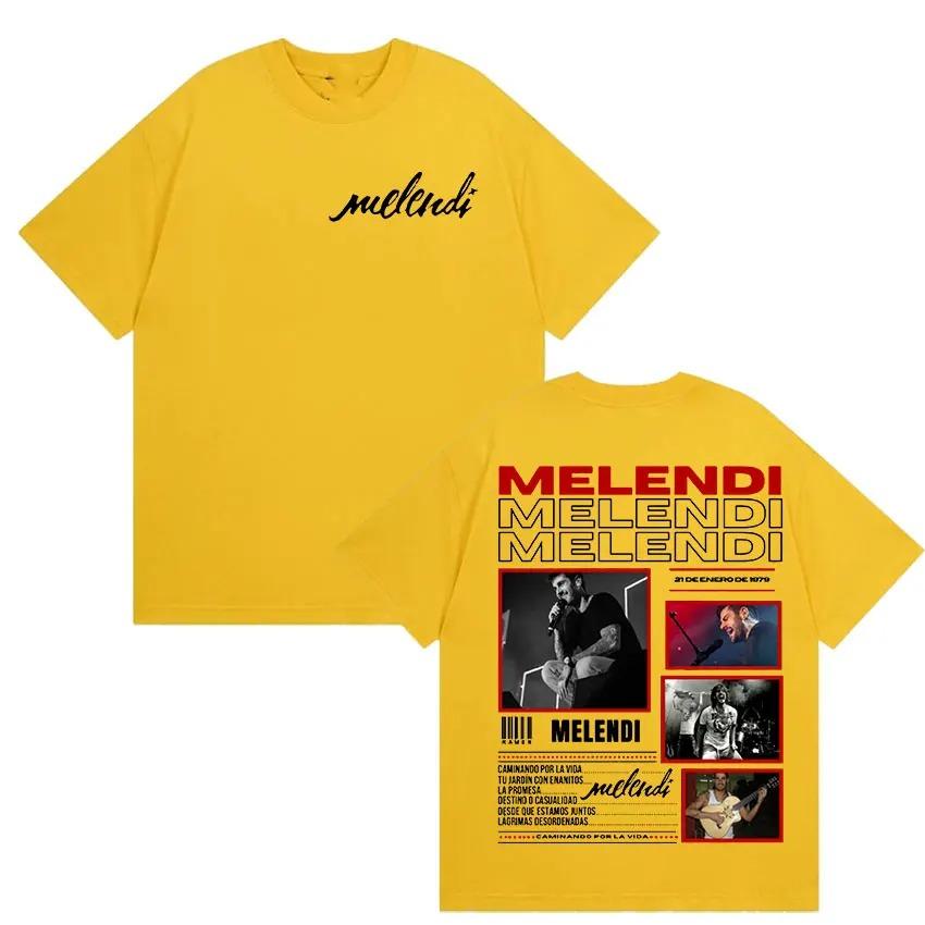 Rapper Melendi Tour 2025 Album Merch T Shirts Men's Vintage Gothic Oversized Cotton T-shirt Plus Size Streetwear Cotton Hip Hop