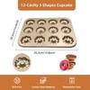 Antihaft-Donut-Backblech Donut-Form 12-Mulden Donut-Form für Muffins, Kuchen, Desserts Backen im Ofen Gold