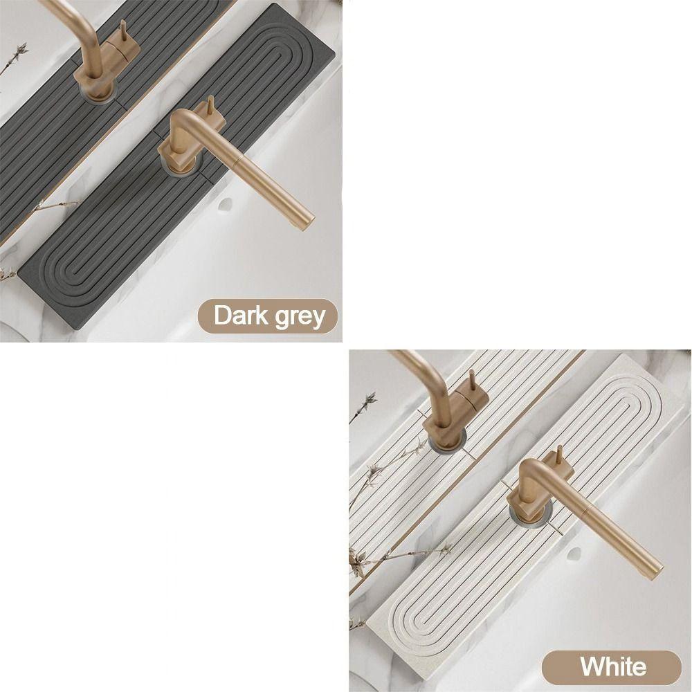 2 Stück/Set Spritzwasser-Wasserhahn-Abtropfmatte Kieselgur-Spülbecken-Spritzschutzmatten Trockenmatte Küchen-Badezimmer-Zubehör