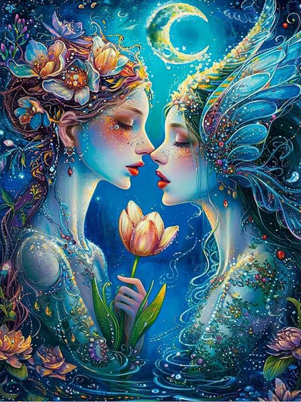 Malowanie diamentowe Nowa kolekcja 2024 Kwiatowa wróżka Diy Pełny kwadratowy okrągły wiertło Rhinestone Haft Sztuka Dziewczyna z kreskówek Mozaika Krzyżyk Zestawy do haftu