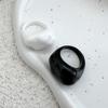 SHIXIN Creative Black White Thick Resin Acrylic Rings for Women Minimalist Irregular Geometric Wide Finger Ring Punk Men Jewelry