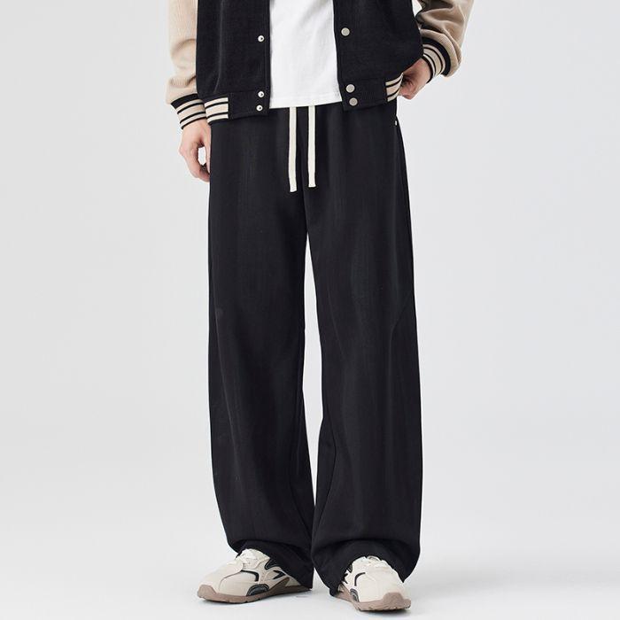 American retro trendy brand loose straight dirty sweatpants men's autumn new wide-leg elastic waist casual pants