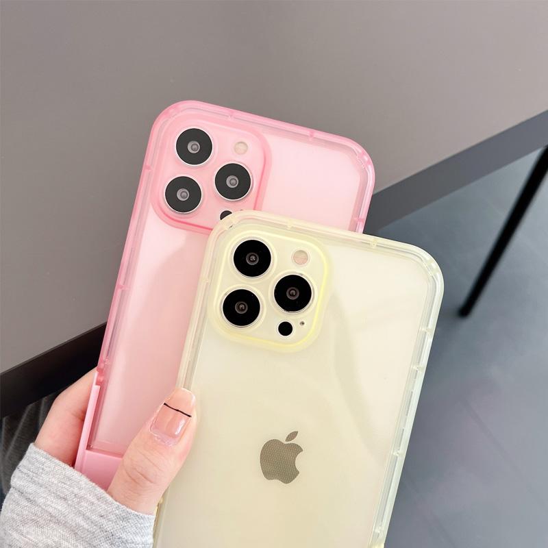 For Iphone 13 11 12 14 Pro Max Case Stand Holder Transparent Cover For Iphone Se 3 2022 2020 Xs Xr 7 8 14 Plus Shockproof Bumper