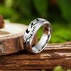 Creative Bird And Branch Pattern Stainles Steel Rings For Men Woman Black Polished Men Ring Wedding Engagement Jewelry Gifts