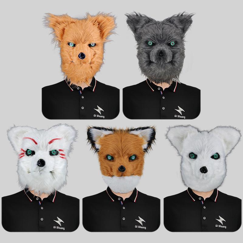 Einzigartige Wolfskostümmaske mit offenem Maul, perfekt für Halloween und Partys