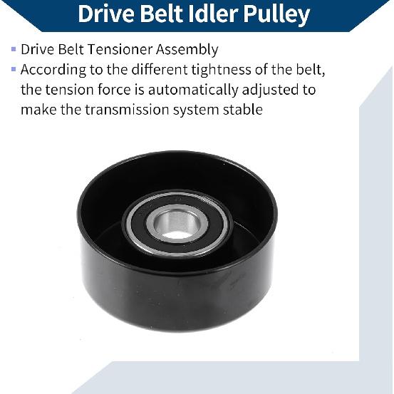 No.F8KZ8678AA Drive Belt Idler Pulley for Ford Escort 1998-2003 for Ford for Mustang 1998-2004 Serpentine Tensioner Pulley Idler 1 Pc