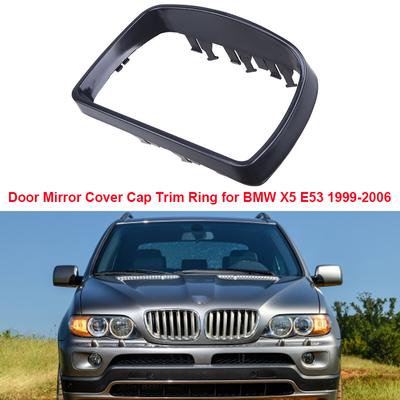 Black Rearview Mirror Cap Frame,Wing Side Mirror Cover Trim Ring For BMW E53 X5 1999-2006,Car Accessories