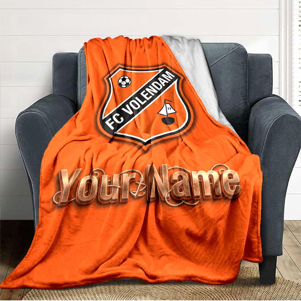 Name Custom FC Volendam Print Flannel Blanket High Quality Warm Comfortable Cover for All Seasons Perfect for Gifts Home Decor