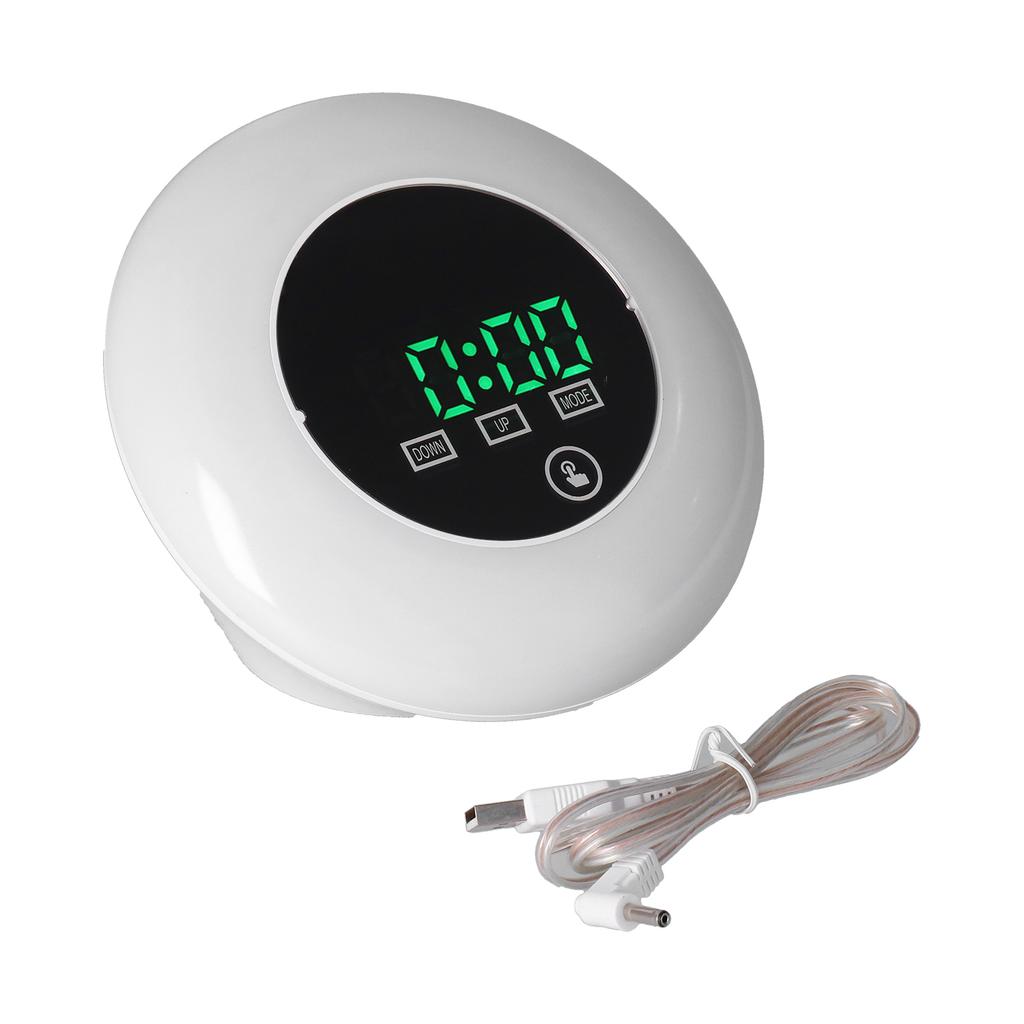 LED Digital Alarm Clock Mirror Clock Thermometer Clock 7 Color Electronic Clock for Bedroom Office