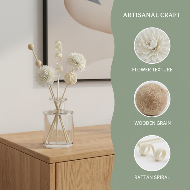 9 Stück künstliche Blume Rattan Schilf Duft Aroma Diffusor Nachfüllstäbchen DIY Floral