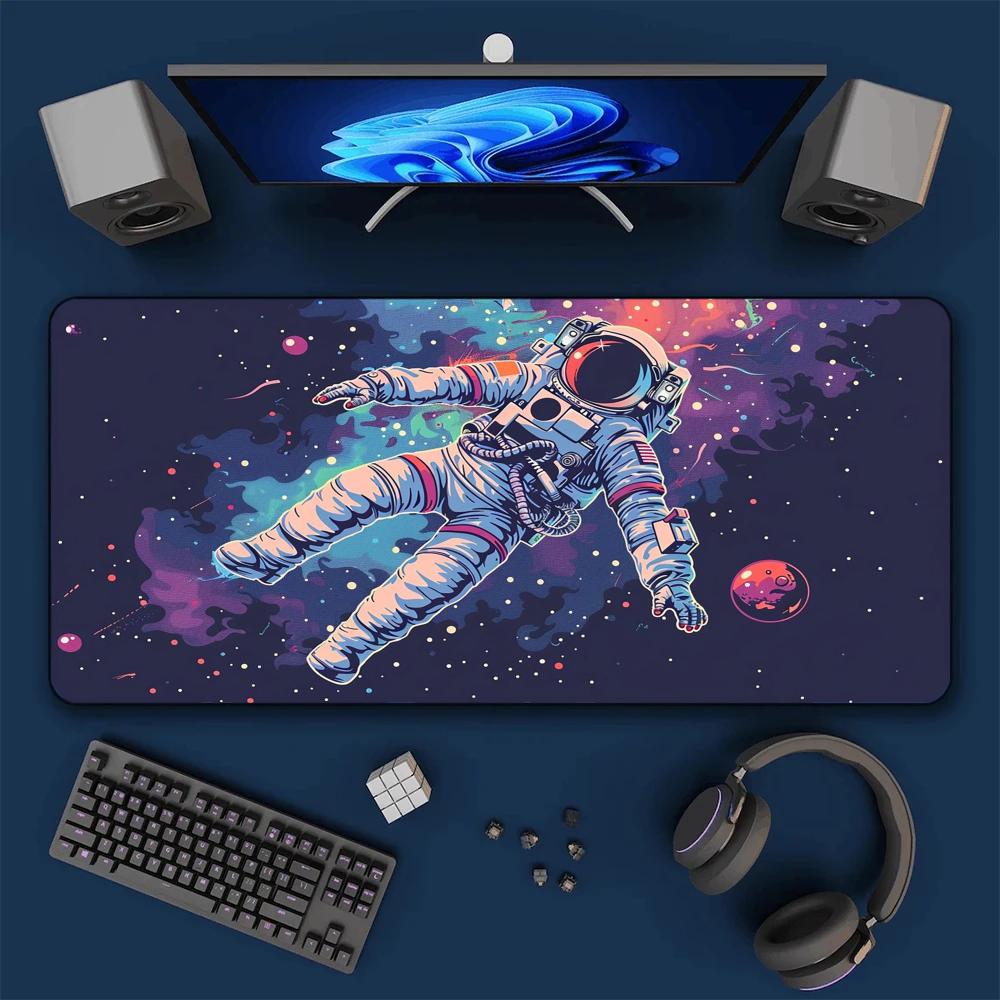 Astronaut Mouse Pad Large Computer Office Game Table Mat Xxl Rubber AntiSlip Stitched Edge Keyboard Mats Washable Desk Pads