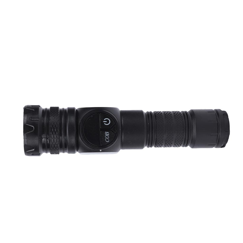 Rechargeable Flashlight High Luminous Flux Daul Light Source Telescopic Zoom Flashlight with Magnetic Base for Camping