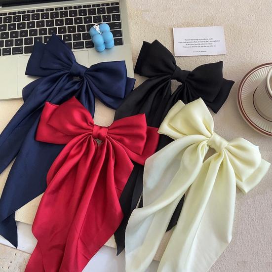 Hairpin Bright Color Large Bow Decor Hair Clip Women Lightweight Hair Accessories Daily Party Wedding Use