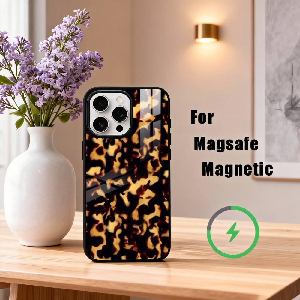 T-Tortoise Shell Marble  Phone Case For iPhone17,16,15,14,13,12,11 Plus,Pro Max Magnetic For Magsafe Wireless Charging