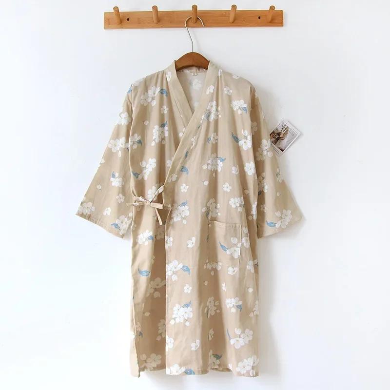 Ladies Cotton Kimono Bathrobe Loose Homewear Pajamas Robes for Women Multi Colors Printed Cardigan Sleep Wear Womens Robe