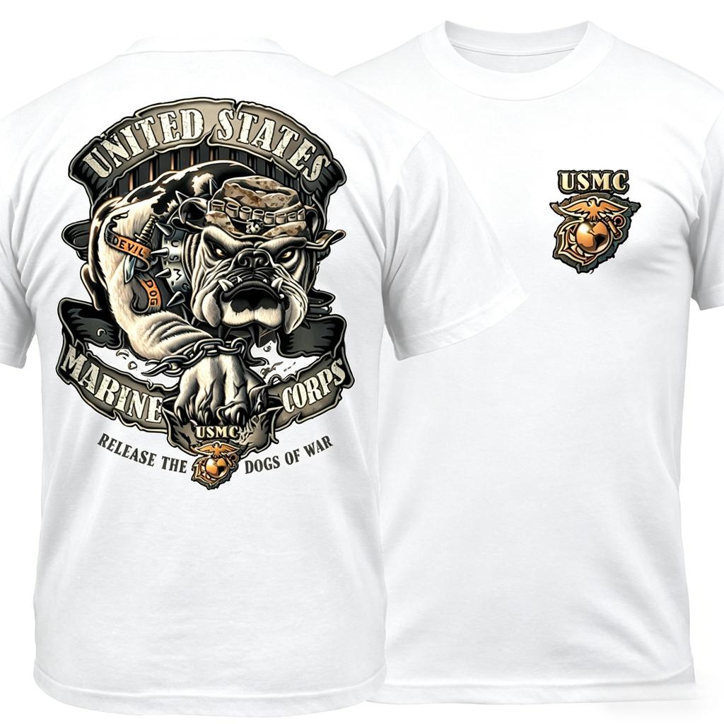 Releast The Dog Of War Us Marine Corps Devil Dog Bulldog T Shirt New 100 Cotton Short Sleeve Oneck Tshirt Casual Unisexs Top
